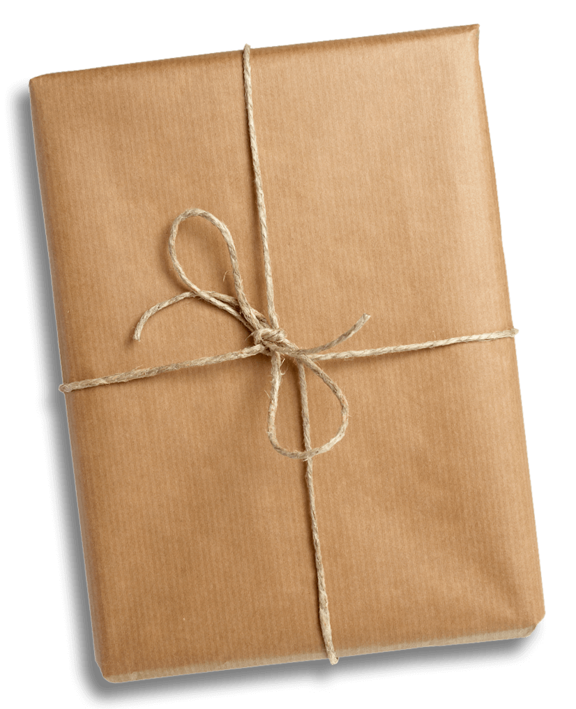 Book wrapped in Kraft paper